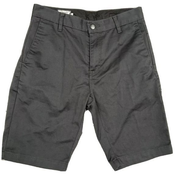 VOLCOM Corpo Class True to This Flat Front Chino Shorts Black Men's Size 28 10"L - Picture 1 of 8